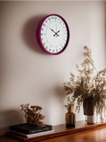 Resim 36 Cm Pembe 24 Saat Göstergeli Özel Tasarım Duvar Saati Çok Renkli 