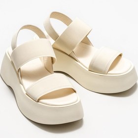 Resim Elle Shoes Bej Kadın Dolgu Topuk Sandalet 