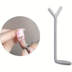 Resim Hipalerjenik Şeftali Kalp Şeklinde Tırnak Sanatı Damgalayıcı - Manyetik Olmayan Kedi Gözü & Kalp Tasarımlar için, Hassas Açık Bej Renkli Güvenli Başlangıç Dostu Manikür Pedikür Aracı, Barış Sembolü Desenli, Kaymaz Saplı 