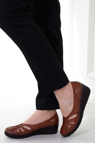 Resim DERİMİSS Kadın Taba Hakiki Deri Ortopedik Ayakkabı 