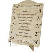 Resim Anneler İçin Ahşap Tebrik Kartı Lazer Kazıma Güzel Sözler 