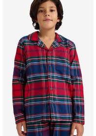 Resim Defacto Erkek Çocuk Pijama Takımı Flanel Uzun Kollu Üst Uzun Alt F0983a825wnrd286 Kırmızı-rd286 