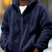 Resim Erkekler için Kalın Kışlık Ceket - Mercan Desenli, Tam Fermuarlı Kapüşonlu Mont, Dış Giyim, Fermuarlı Cepler, Makinede Yıkanabilir, Sonbahar/Kış İçin Soğuk Hava Dış Giyim (Normal Kesim) 