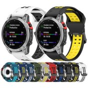 Resim Sones Garmin Instinct Crossover Solar 22mm İki Renkli Ters Toka Silikon Saat Kordonu İçin 