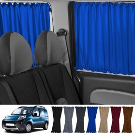Resim Oto Pandami Peugeot Bipper 2008-2014 Uyumlu Mavi Raylı Oto Perde Takımı 