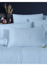 Resim Lastikli Çarşaflı Tek Kişilik Nevresim Takımı Saten Mavi Mavi 