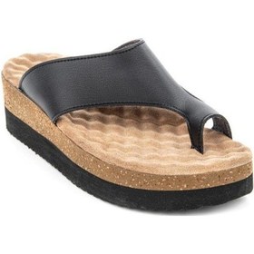 Resim Muya Hora 34226-001 Anatomik Taban Parmak Arası Kadın Terlik Siyah Bej 36-40 Siyah 