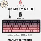 Resim Ak680 Max Rapid Trigger Manyetik Switch Kablolu Mekanik Klavye Rgb 0.125 Ms Ultra Düşük Gecikme 