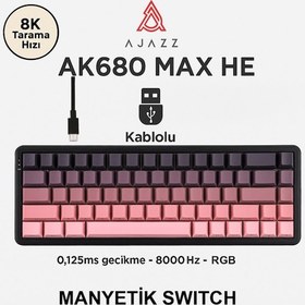 Resim Ak680 Max Rapid Trigger Manyetik Switch Kablolu Mekanik Klavye Rgb 0.125 Ms Ultra Düşük Gecikme 