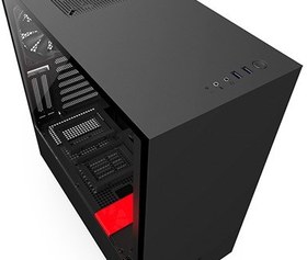 Resim Nzxt H500İ Siyah Kırmızı Temp. Cam Rgb Akıllı Atx Psu Yok 