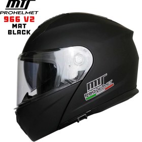 Resim Mts M-966 Çene Açılır Güneş Vizörlü Motosiklet Kaskı Mat Siyah 