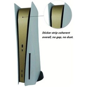 Resim Fochsia Ps5 Oyun Konsolu Disk Sürücüsü Altın Sarı Karbon Fiber Koruma Kaplaması 