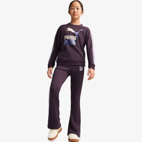 Resim Puma T7 Crew Tr Çocuk Mor Sweatshirt 