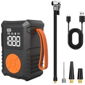 Resim Geeksen 14 Silindir Bisiklet Lastik Pompa 120psı Baskı Ölçer Led Işık 800mah Kablosuz Taşınabilir S0s Fonksiyonu Abs Malzeme 