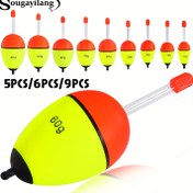 Resim Sougayilang 5/6/9 Adet Karışık Floresan Balıkçılık Şamandıraları, EVA Uzun Menzilli Sazan Balıkçılık Şamandıraları, Kırmızı/Yeşil Çift Renkli Top Stili Stereo Büyük Karın Şamandıraları, Alabalık/Çipura Gece Balıkçılığı Şamandıraları, Balıkçılık Aksesuarları (Üründeki "g" ağırlık değil, yüzdürme 