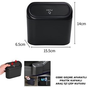 Resim Carub Araç Çöp Kovası Portatif Çok Fonksiyonlu 