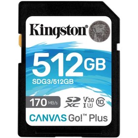 Resim Kingston Canvas Go Plus Sdg3/512 Gb Sd Hafıza Kartı 