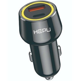 Resim Hepu Hp-783 120w Hızlı Araç Şarj Cihazı Type-c & Usb Çıkışlı Metal Kasa 