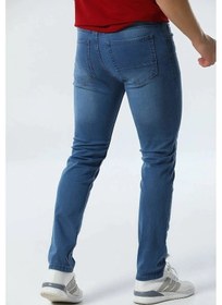 Resim Erkek Mavi Slim Fit Likralı Esnek Jean Kot Pantolon Mavi 