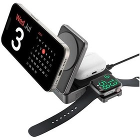 Resim S-link Sw-cwf116 Siyah Telefon Kulaklık Akıllı Saat 15w 3 İn 1 Magsafe Qi2 Kablosuz Şarj Cihazı Çok Renkli 