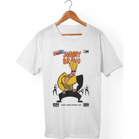 Resim Johnny Bravo Çocuk Beyaz T-Shirt 