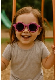 Resim Kids Güneş Gözlüğü Fuşya Yuvarlak Çerçeve Uv 400 Korumalı Ce Belgeli Çocuk Güneş Gözlüğü Pembe 