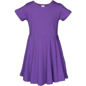 Resim Lovetti Mor Kız Çocuk Düz Basic Kısa Kol Elbise 9560M021 Mor 