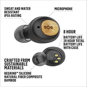 Resim Marley Evi Gerçek Kablosuz Şampiyon Kulak İçi Kulaklık - Kompakt Bluetooth 5.0 Kulaklıklar, Şarj Edilebilir Kılıflı 28 Saat Çalma Süresi, Rahat Kulak Tıkacı İçerir, Çevre Dostu Bambu Tasarım 