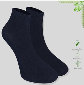 Resim Kral Socks Erkek Patik Bambu Kabartma Desenli Dikişsiz Parfümlü Kısa Çorap 3'lü Siyah 