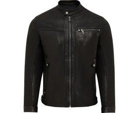 Resim Derimod Towns Erkek Siyah Slim-Fit Kısa Deri Ceket 25WGF65872Z 
