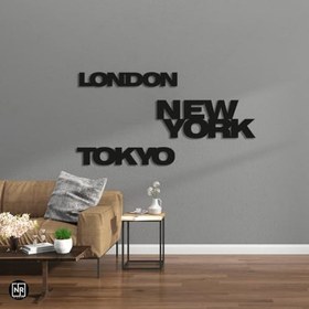 Resim NR Dizayn (14) New York,Tokyo, London Dekoratif Metal Tablo 49 X 17.5 