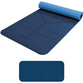 Resim Gymo Hizalamalı 6mm TPE Yoga Matı Pilates Minderi Diz Dirsek Koruyucu Matlı Set Mavi 