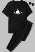 Resim trendypassion Unisex Astronaut Rides Baskılı 2'li Eşofman Takımı 