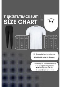 Resim Beach T-shirt Eşofman Altı Jogger - Bej Kahverengi Baskılı Eşofman Takımı Oversize Bisiklet Yaka Bej 