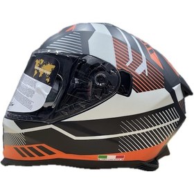Resim Sway SW-865 Güneş Vizörlü Full Face Motosiklet Kaskı Siyah - Beyaz - Turuncu 
