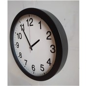 Resim Bahat Otel Salon Ofis Duvar Saati Camlı Siyah Metal Çerçeve 36 Cm 