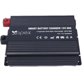 Resim Apx1280 Apex 12v 80a Smart Akü Şarj Cihazı 