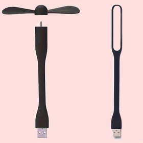 Resim Mini USB Fan Esnek Bükülebilir Soğutma Taşınabilir Fan Ve USB LED Işık Lambası Güç Bankası Ve Notebook Ve Bilgisayar Yaz Gadget'ı 