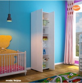 Resim Modilayn Çok Amaçlı Dolap Mutfak Dolabı Banyo Dolabı Çocuk Odası Dolabı 8 Raflı Dolap Kapaklı 