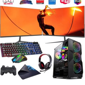 Resim ROGAME I5 13400f 32gb Ddr4 1tb M2 8gb Rx580 Çift 24" Monitörlü Oyun Bilgisayarı (GAMİNG SET) 