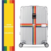 Resim Queenshow Anti-hırsızlık Bagaj Kemeri - Çapraz Askılı, Şifre Ayarlanabilir Bavul Kemerleri Bej 