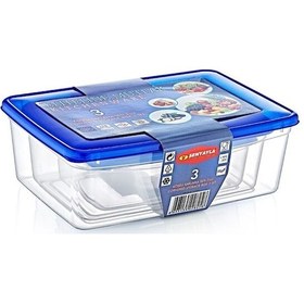 Resim 3&apos Lü Köşeli Saklama Kabı Seti Çok Renkli 