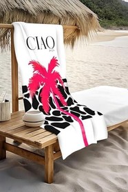 Resim Dijital Baskı Plaj Deniz Havlusu CIAO Desenli Peştamal HVL0175 
