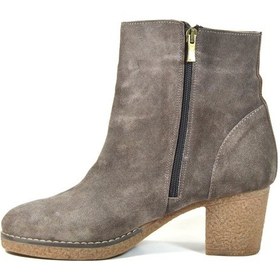 Resim Beatrice 3001 Deri Nubuk Vizon Kalın Topuklu Kadın Bot Vizon-40 Vizon 