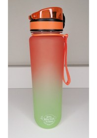 Resim Shop-Set 1000 Ml Tritan Motivasyonlu Su Matarası (Turuncu - Neon 