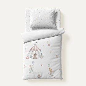 Resim Circus %100 Organik Pamuk Tek Kişilik Çocuk Nevresim Takımı 100 x 200 cm 