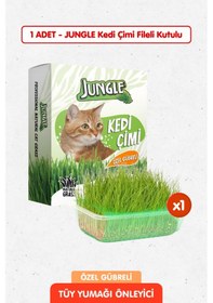 Resim Özel Gübreli %100 Doğal Kedi Çimi Fileli Ve Kutulu Tüy Yumağı Önleyici 