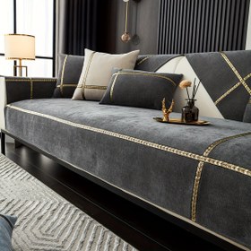 Resim Modern Chenille Koltuk Kılıfı, Kaymaz, Evcil Hayvan Dostu, Makinede Yıkanabilir, Düz Renk, Oturma Odası, Yatak Odası, Ofis Dekoru için Uygun, Peluş Chenille Dokusu, Klasik Tasarım, Dantel İşçiliği, Polyester, 3/4/5 Kişilik Koltuklar için 