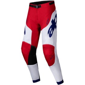 Resim Alpinestars Racer Veil Kros Motosiklet Pantolonu Kırmızı Beyaz 