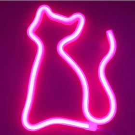 Resim Kedi Neon Tabela / Cat Neon Sign 30 X25 Cm Renkli 